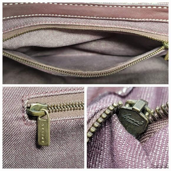 VTG Celine Triomphe Burgundy Canvas Leather Large Shoulder Tote Hand Bag Auth - Picture 12 of 12